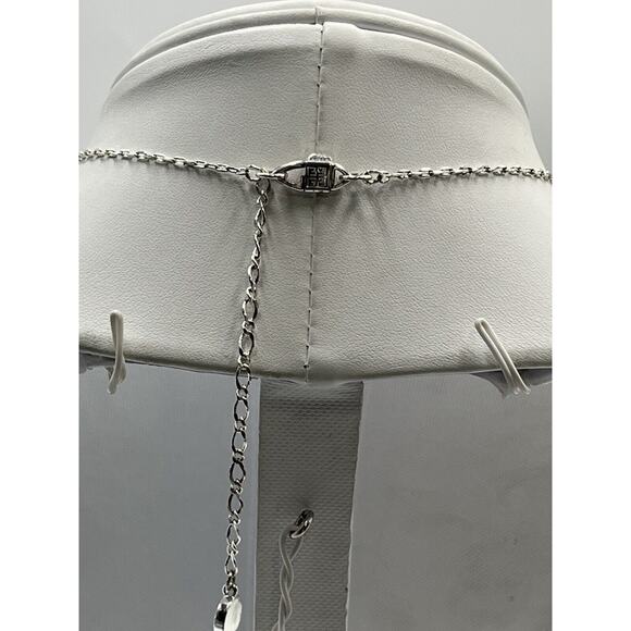 Givenchy Vintage Silver Tone Sparkling Rhinestone Faux Pearl Y Drop Necklace - Picture 5 of 14